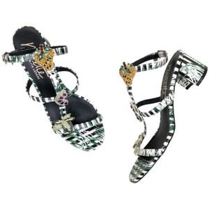 Nanette Lepore tropical fruit chunky heel sandals